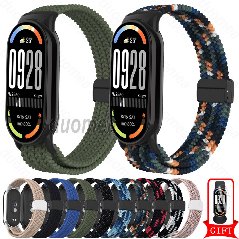 สายรัดข้อมือทอสร้อยข้อมือไนลอนอุปกรณ์เสริมสําหรับ Xiaomi Smart Band 10 9 8 / Mi Band 10 Ceramic Edition
