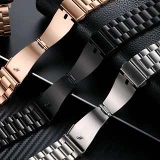 22MM 20MM 18MM สายนาฬิกาโลหะสแตนเลสกันน้ําสําหรับ Garmin Samsung Huawei Sports
