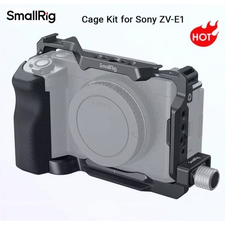 SmallRig ZV-E1 ชุดกรงซิลิโคน Grip & Cable Clamp สําหรับกรณีสําหรับ Sony ZV-E1 w Quick Release แผ่นสํ