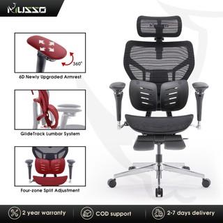MUSSO X700 Flying Ergonomic Office Chair with GlideTrack Lumbar System 6D Armrest and Footrest