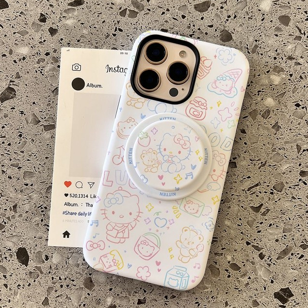 สายสี kt รูปแบบ double-in-one วงเล็บสําหรับ iPhone 11 12pro 13promax 15pro 15promax14promax 14pro 16 pro max 16 plus 17 17pro 17promax two-in-one เคสป้องกัน