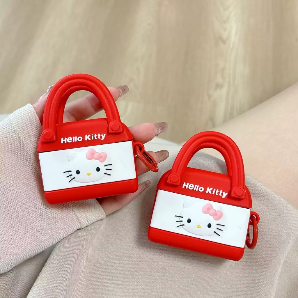 สําหรับ airpods pro 2 case กระเป๋าถือ Hello Kitty สีแดง airpods gen 1 2 3 4 cover ราคา ถูกที่สุด ดีลบีเคเค แกลเลอรีภาพที่ 8