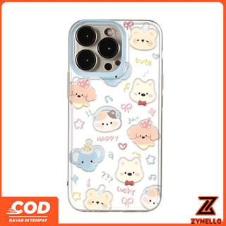สําหรับOPPO Reno16F 16Pro 15F 15ProMax 14F 14Pro 13F 13Pro 12F 12Pro 11F 11Pro 10Pro 8T 8Z 7Z 6Zน่ารักลูกสุนัขหมีช้างกันกระแทกTPUโทรศัพท์Ca