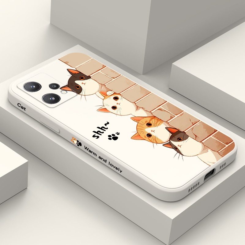 เคสโทรศัพท์สําหรับ OPPO Realme 11 10 9i 9 10Pro Pro Plus 4G 5G Peeping Cat Creative Design Cover