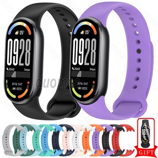สายรัดข้อมือซิลิโคนอุปกรณ์เสริมสร้อยข้อมือกีฬาสําหรับ Xiaomi Smart Band 10 9 8 / Mi Band 10 Ceramic Edition
