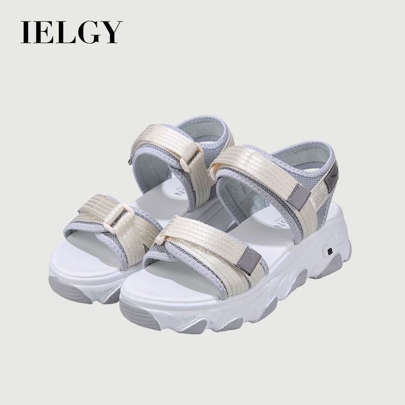 IELGY รองเท้าแตะกีฬาพื้นแพลตฟอร์ม ตีนตุ๊กแก เกาหลีฤดูร้อนใหม่สําหรับผู้หญิง