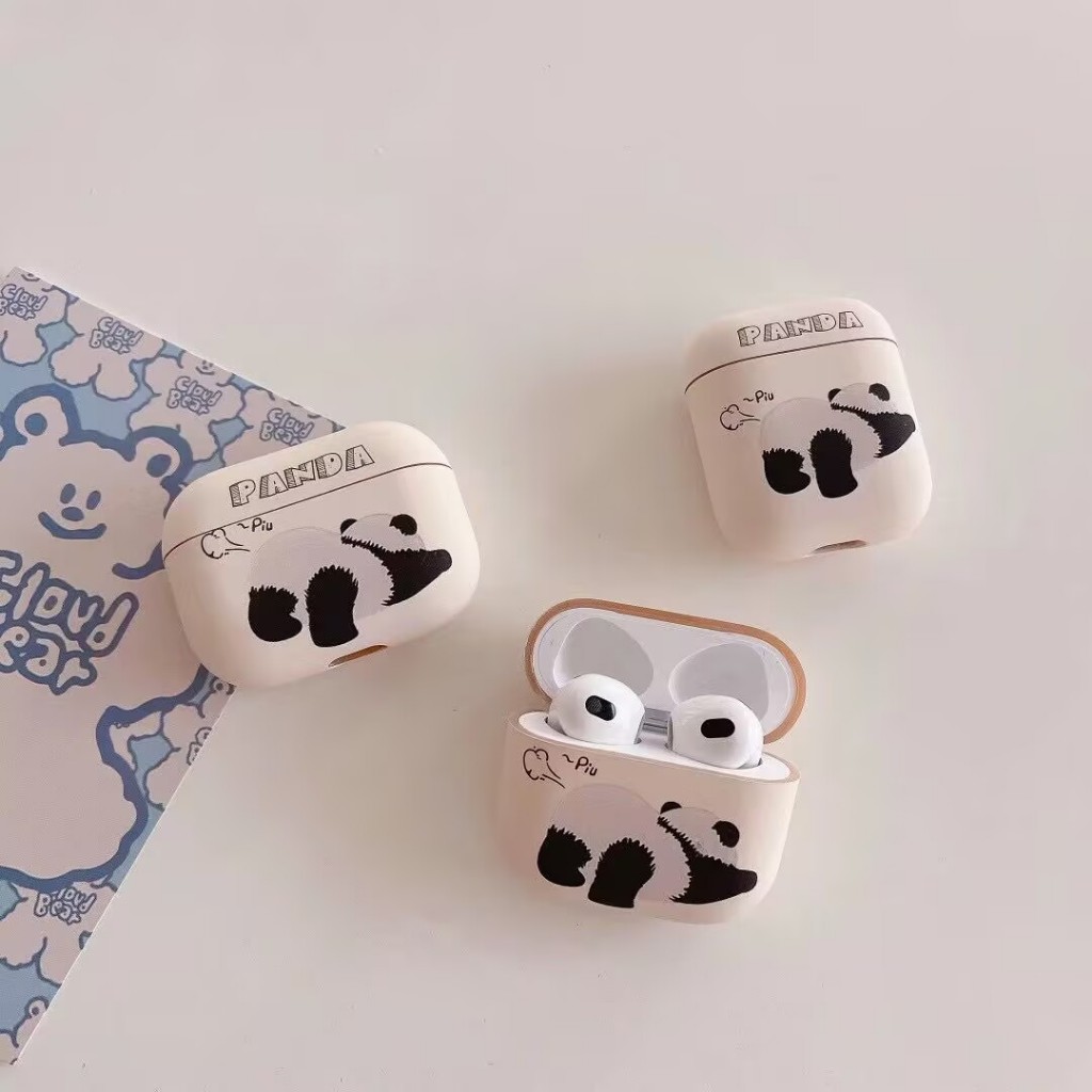 เคส Airpods 4 ANC น่ารัก แพนด้าตลกผายลมสําหรับ Airpods 1 2 3 pro gen 2 ปกอ่อน