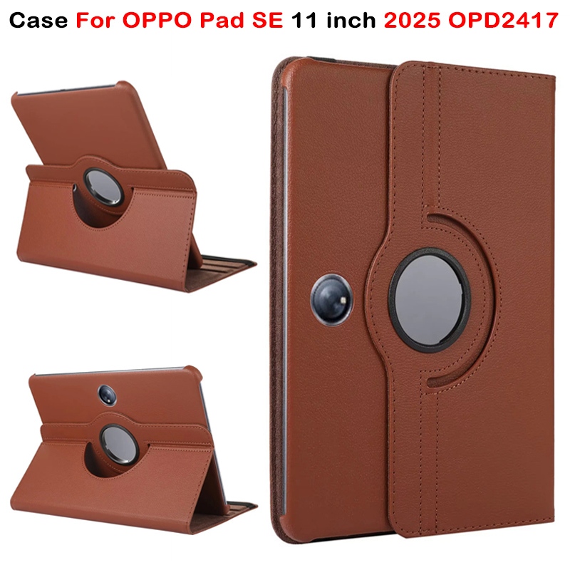 สําหรับ OPPO Pad SE 11 นิ้ว 2025 OPD2417 คุณภาพสูง PU หนังกันกระแทกฝาครอบ OPPO Pad SE 11 "แฟชั่น 360° เคสแท็บเล็ตหมุนได้