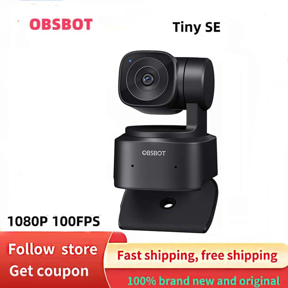 OBSBOT Tiny SE AI-Powered Full HD PTZ Webcam AI Tracking พร้อมซูมอัตโนมัติ 1/2.8" CMOS และความละเอีย
