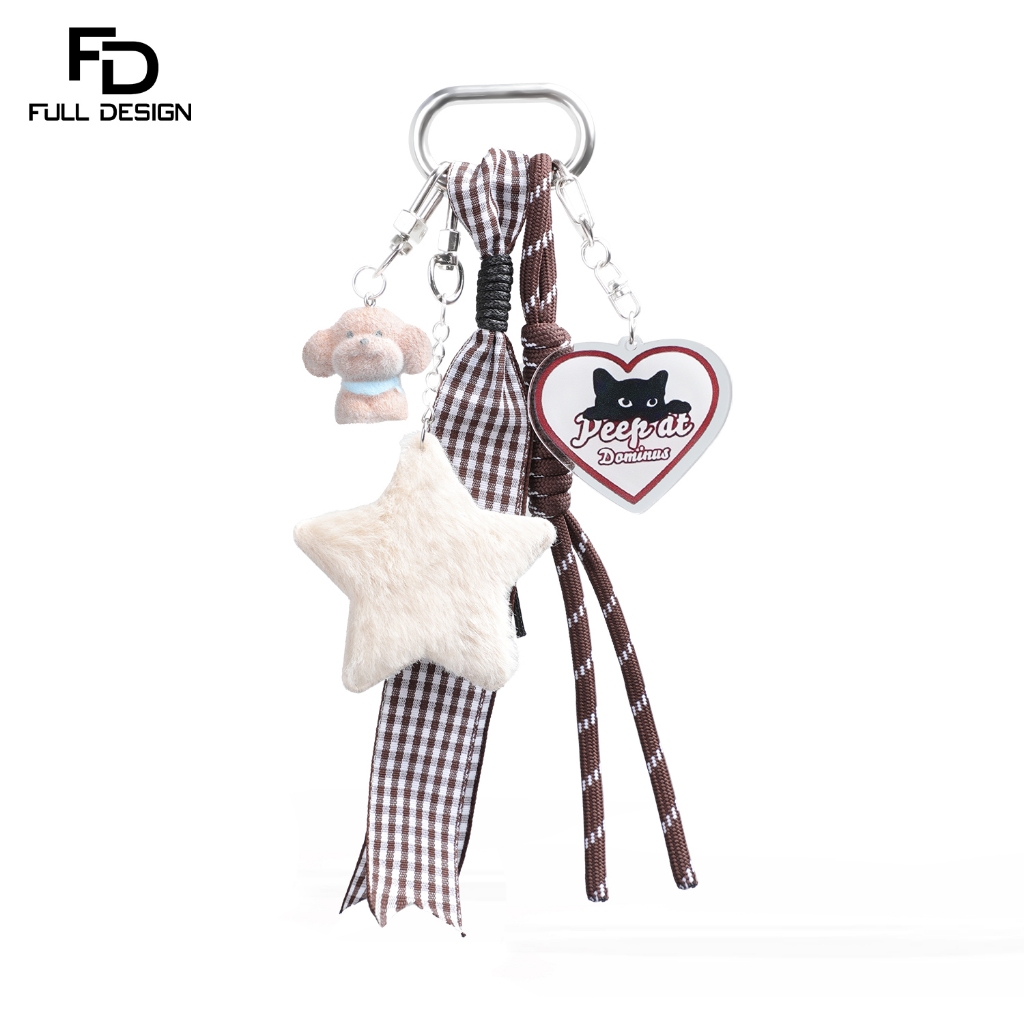 FULL DESIGN Brown กระเป๋า charm และ key chain สำหรับตกแต่งกระเป๋า