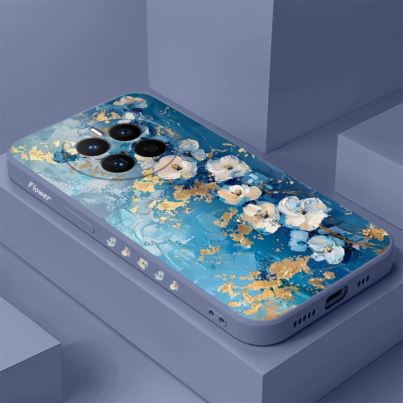 Gold Leafดอกไม้เคสโทรศัพท์สําหรับHuawei Mate 60 50 20 Pro Lite Y7A Nova 5Tแฟชั่นPสมาร์ท2021 4G 5Gสบา