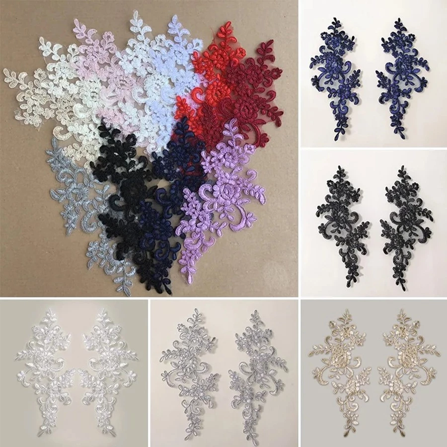 อุปกรณ์เย็บปักถักร้อย_patch ดอกไม้ลูกไม้ สำหรับตกแต่ง neckline applique