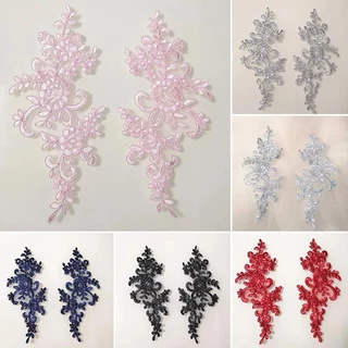 อุปกรณ์เย็บปักถักร้อย_patch ดอกไม้ลูกไม้ สำหรับตกแต่ง neckline applique