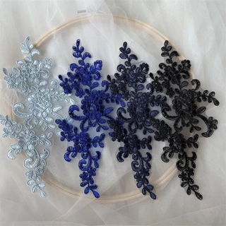อุปกรณ์เย็บปักถักร้อย_patch ดอกไม้ลูกไม้ สำหรับตกแต่ง neckline applique