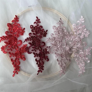 อุปกรณ์เย็บปักถักร้อย_patch ดอกไม้ลูกไม้ สำหรับตกแต่ง neckline applique