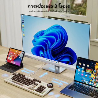 Royal Kludge RK N99 Phantom Tri-Mode แบบมีสายบลูทูธ 2.4G ไร้สายพร้อมหน้าจอ TFT แป้นพิมพ์เครื่องกล