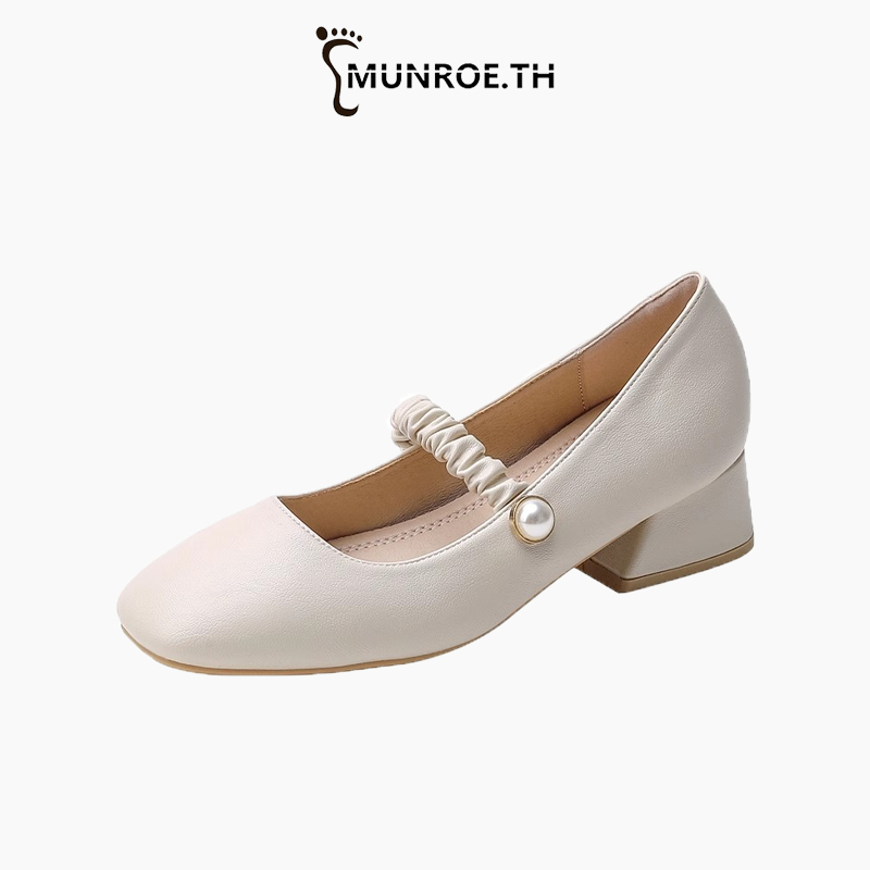 Munroe รองเท้าส้นสูง พื้นแบน ปากตื้น เข้ากับทุกการแต่งกาย สไตล์ฝรั่งเศส สําหรับผู้หญิง