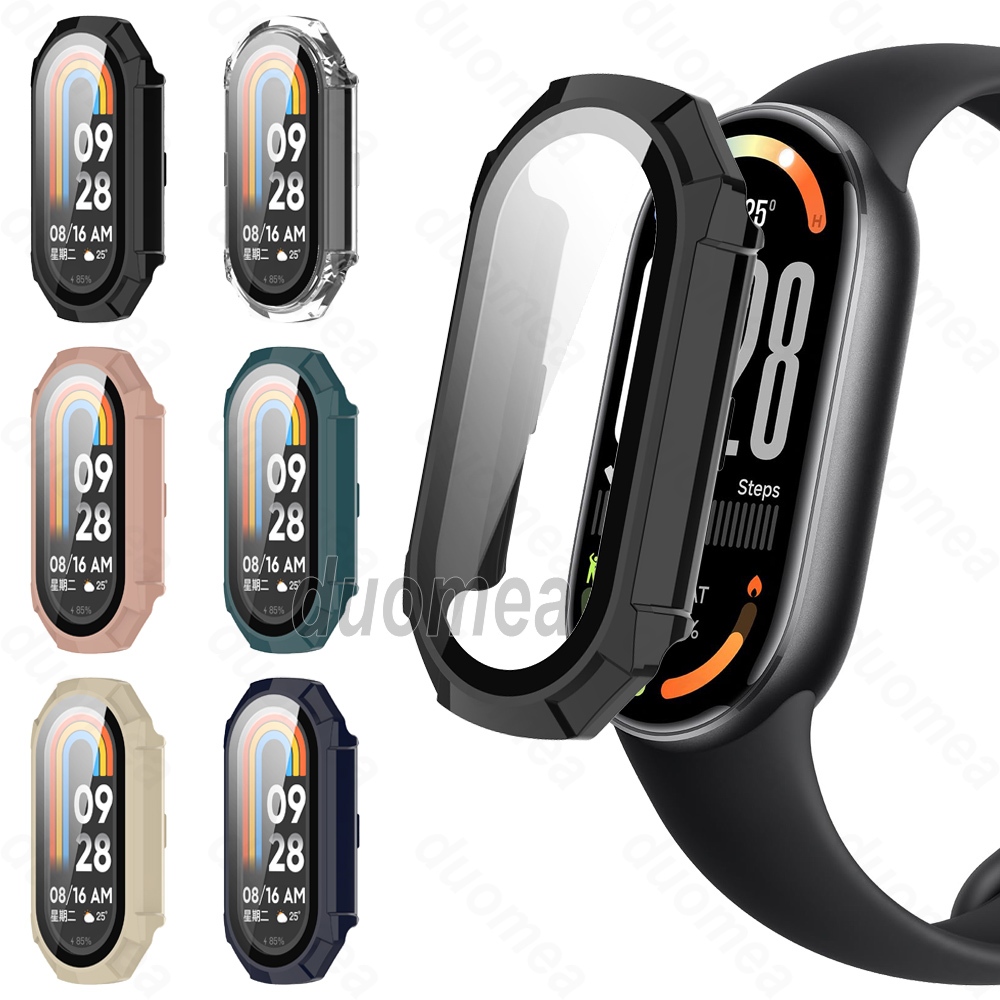เคสพีซีป้องกันหน้าจอพร้อมฟิล์มคลุมทั้งหมดสําหรับ Xiaomi Smart Band 10 9 8 / Mi Band 10 Ceramic Edition
