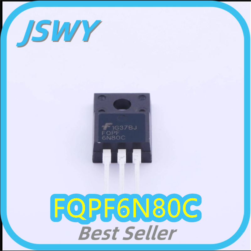 (5/25 รายการ) FQPF6N80C N-channel MOS tube Silkscreen 6N80C TO-220F แพ็คเกจ 800V/6A เดิม