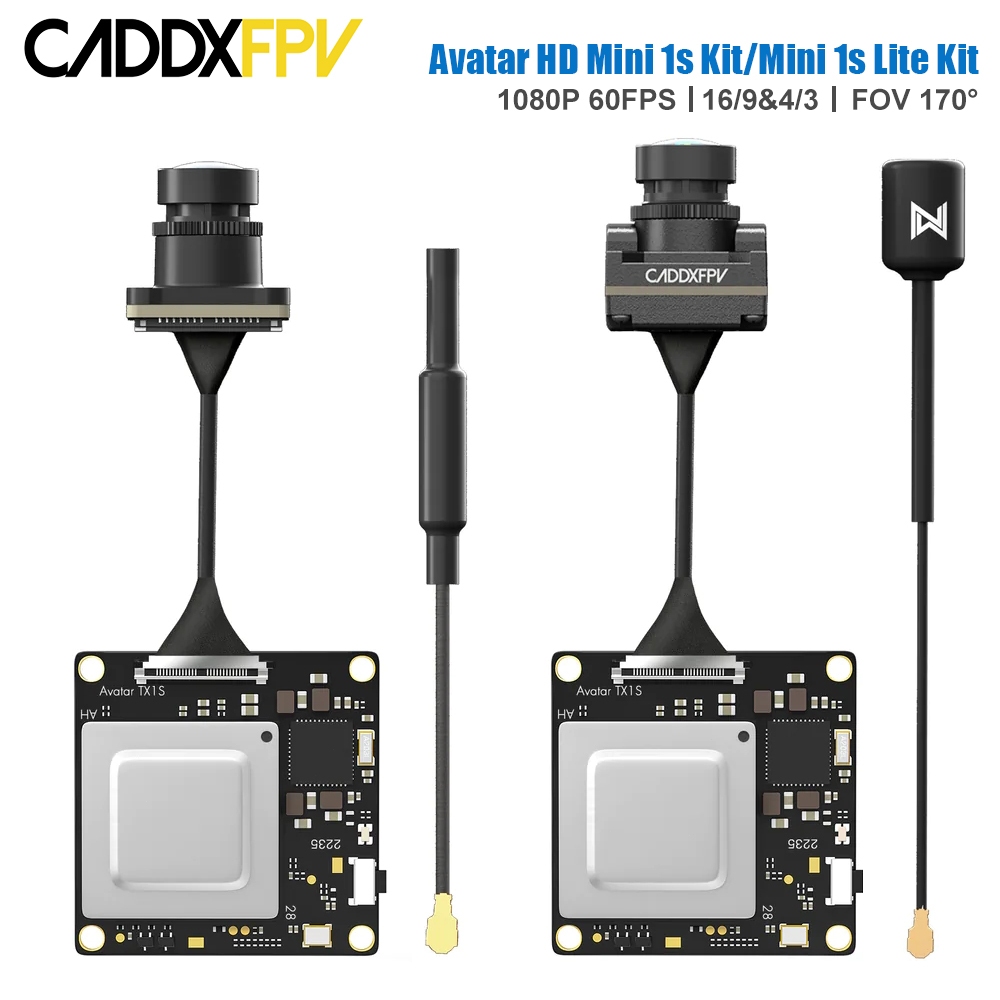 CADDX Walksnail Avatar HD Mini 1s ชุด/Mini 1s Lite ชุดใหม่ V3 VTX 1080P 60fps 22ms Latency ต่ําน้ําหนักในตัว 32G สําหรับ FPV Racing Tinywhoopnew Drone DIY อะไหล่ Ci