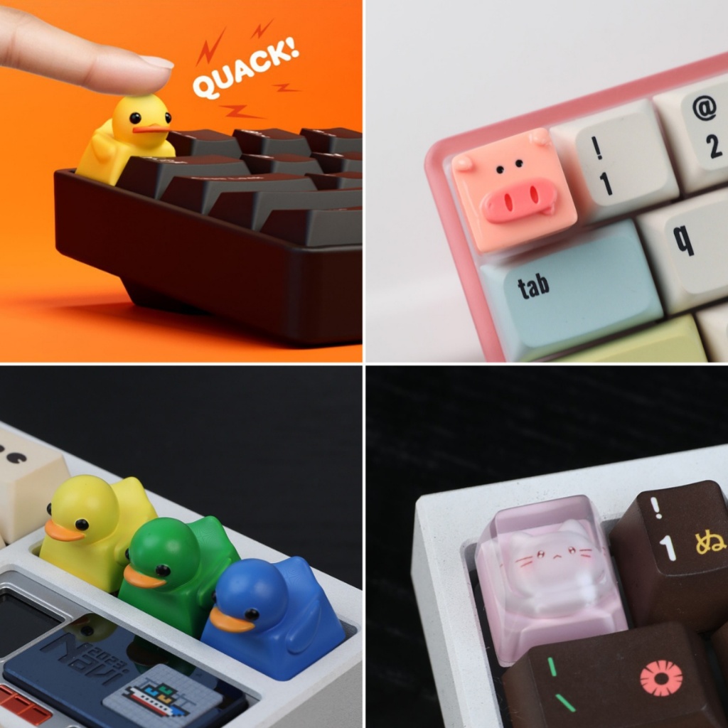 Dta Creative Duck Dpression Keycap ส่วนบุคคลเรซิ่นหมวกน่ารักการ์ตูน Keycaps สําหรับคีย์บอร์ดเกมอุปกรณ์เสริม TH