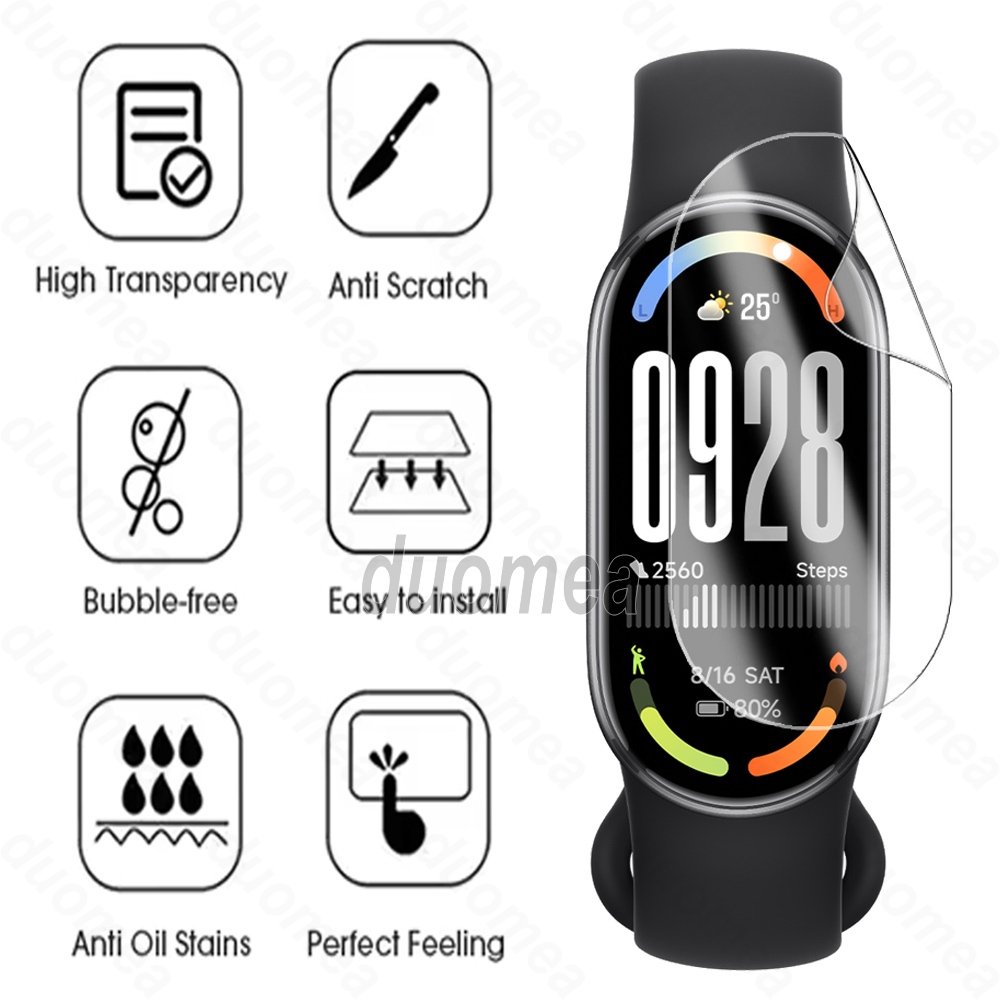 ฟิล์มกันรอยหน้าจอฟิล์มใสคลุมทั้งหมดอุปกรณ์เสริมสําหรับ Xiaomi Smart Band 10 9 8 7 / Mi Band 6 5 4 3