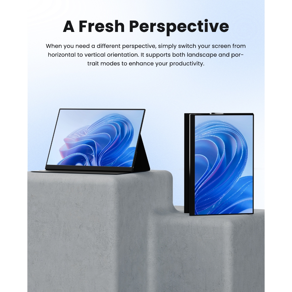 ZSCMALL 14 นิ้ว 2K จอภาพแบบพกพาแล็ปท็อป USB C HDMI Gaming Ultra-Slim จอแสดงผล IPS สมาร์ทฝาครอบและลําโพง 2160*1440P HDR Plug & Play ภายนอก Monitor สําหรับแล็ปท็อป - รูปที่ 3