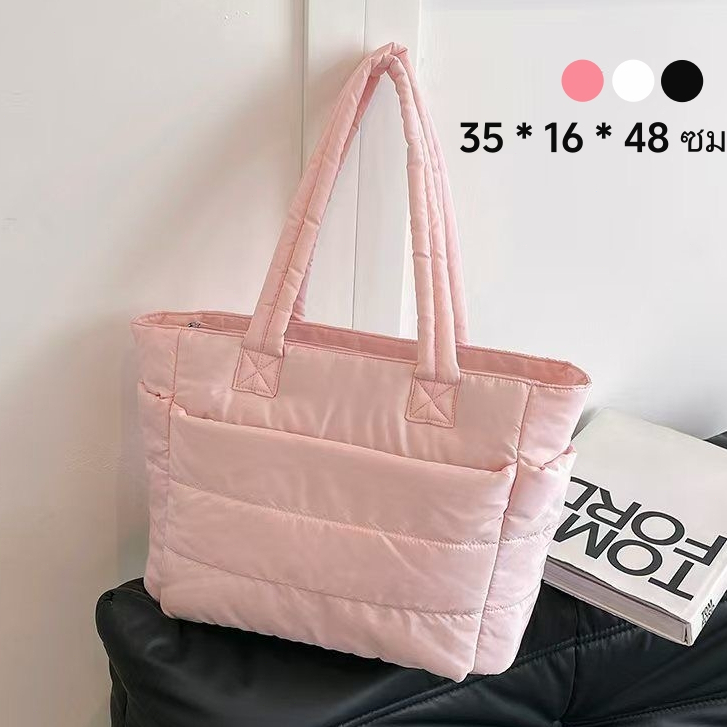 กระเป๋าถือ ความจุขนาดใหญ่ วัสดุ ผ้าฝ้าย กันน้ำ สุภาพสตรีกระเป๋าสะพายขนาดใหญ่ กระเป๋าโท้ทลําลอง