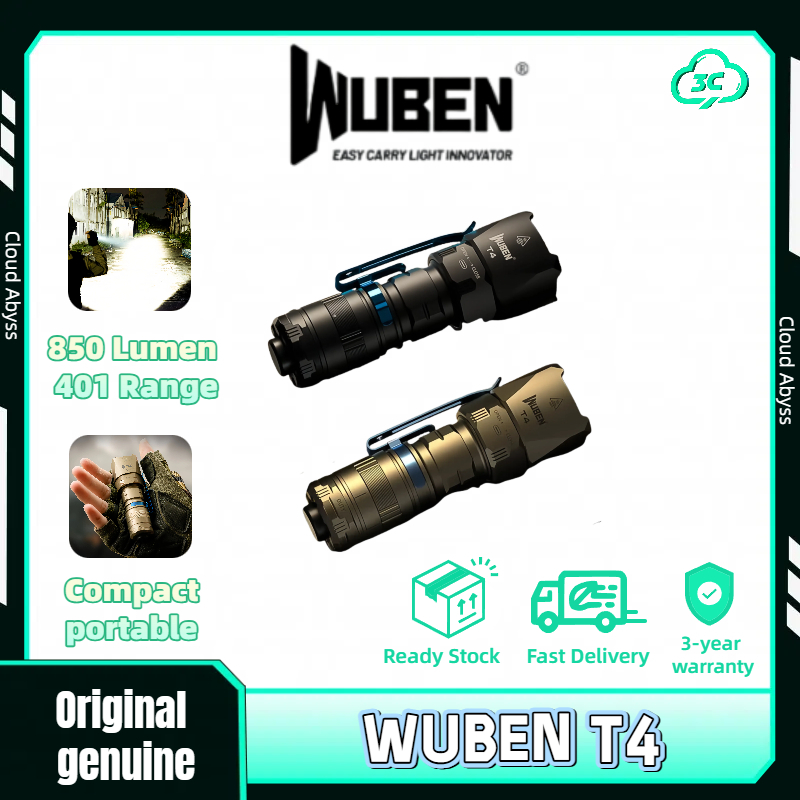 ไฟฉาย Wuben T4 พกพาสะดวก แสงสว่าง 850 ลุมิน์ ขนาดกระทัดรัด มีโหมดเลือกโรตารีและชาร์จด้วย USB-C