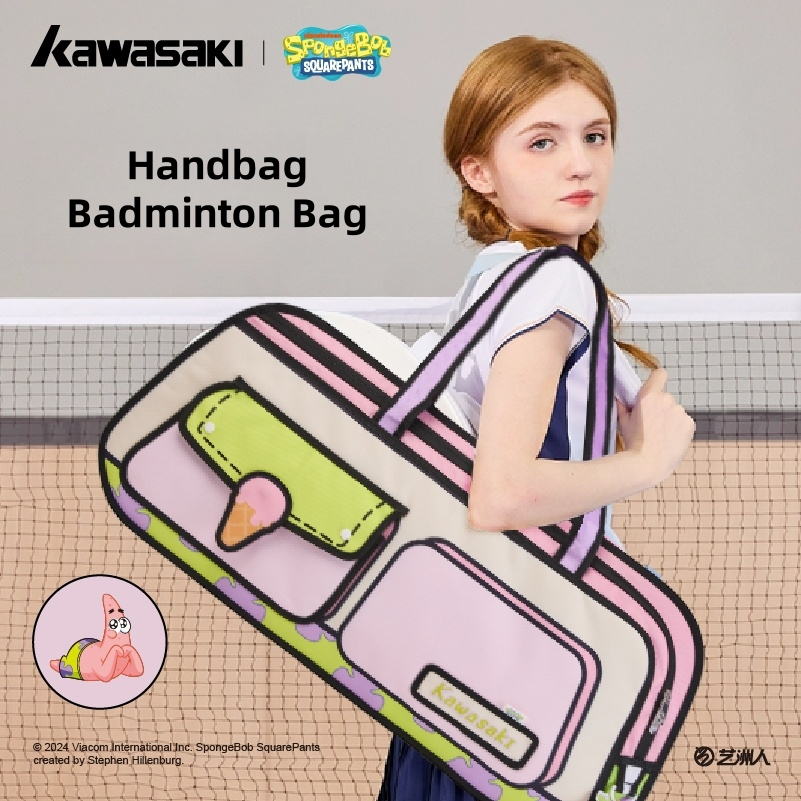 Kawasaki SpongeBob Co branded Badminton Bag Handbag Large Capacity Multifunctional K3G08-C8263&K3G07-C8163