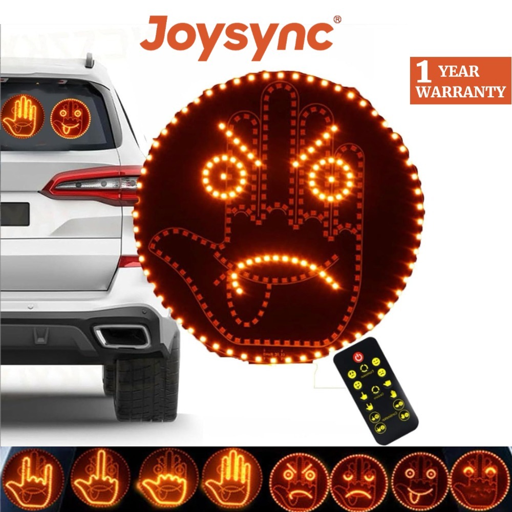 ไฟท่าทาง Joyync สําหรับรถยนต์, ไฟแสดงสถานะรถยนต์พร้อมสัญญาณท่าทางคู่บนถนน, อุปกรณ์เสริมพร้อมรีโมทคอนโทรลเพื่อแสดงอารมณ์ของ One (8 โหมด)