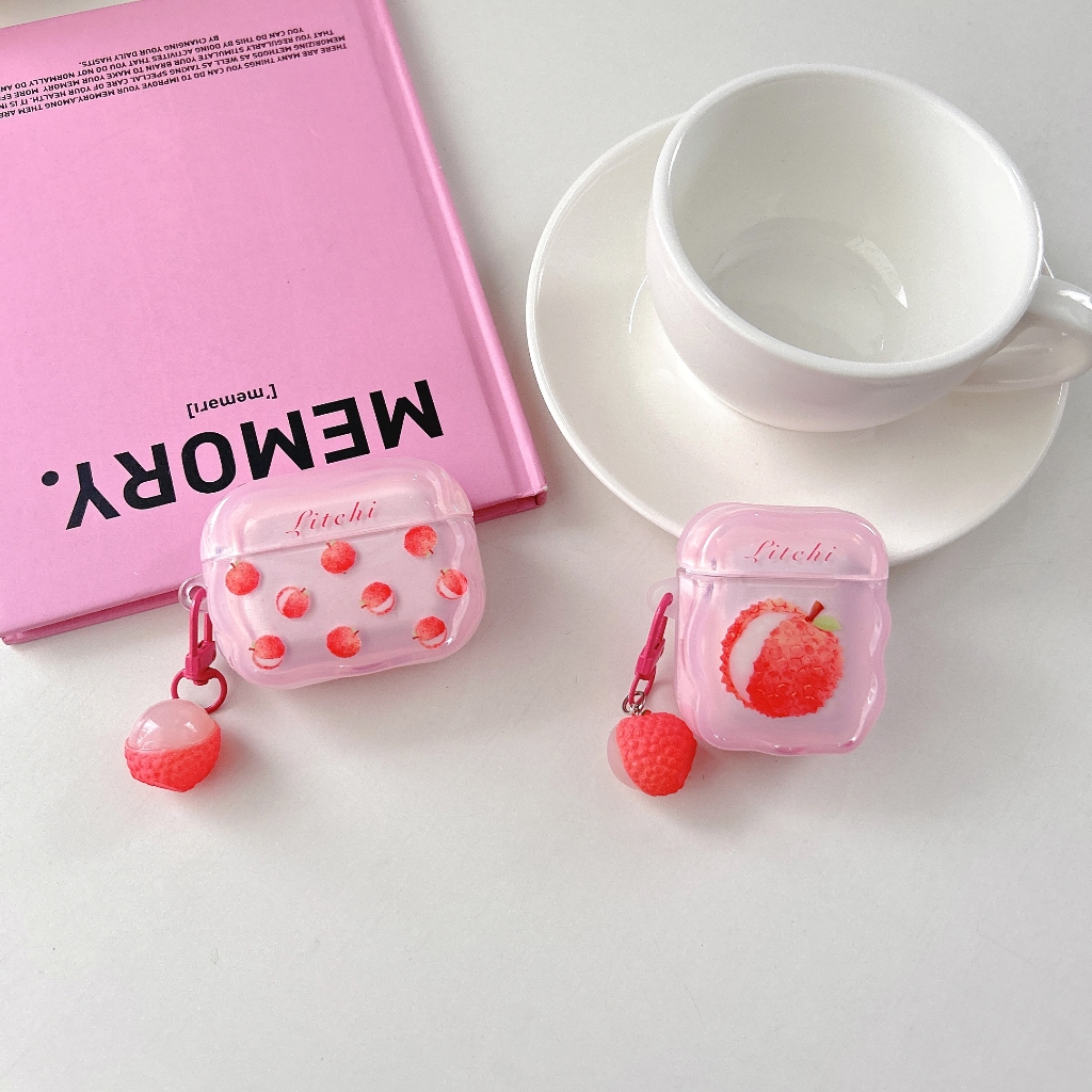 Litchi ผลไม้ airpods4 เคสป้องกัน airpod3 เหมาะสําหรับ pro2 เคสหูฟังไร้สายบลูทูธ aipods รุ่น airpodpr