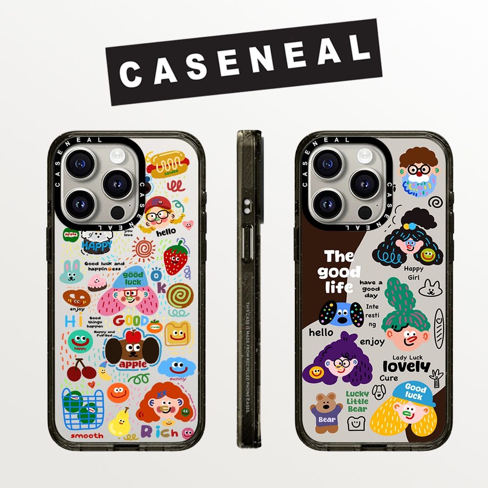 Drop proof glitter CASENEAL เคสโทรศัพท์สําหรับ iPhone 16promax 16pro 15Pro 15promax 14promax 13promax Happy moments เคสแข็งสําหรับ 12 12promax อะคริลิค iPhone 13 กรณีคุณภาพสูง