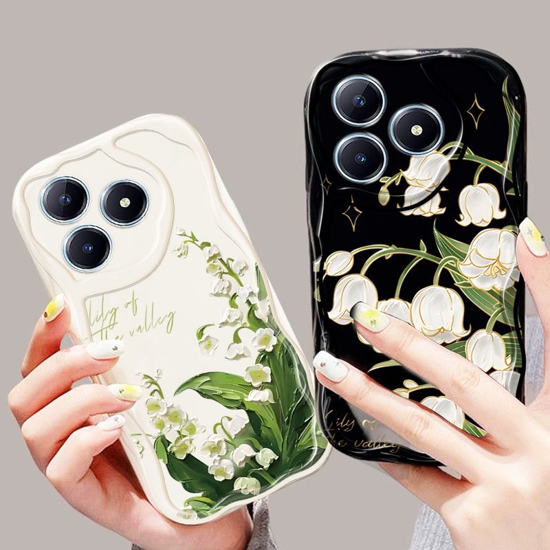 YBD เคสโทรศัพท์สําหรับ OPPO A5i A3X A3 A40 A40M A60 5G 4G A3 NFC INS สไตล์ดอกไม้สด lily of the valle