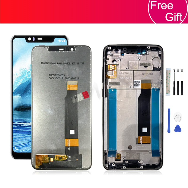 5.86 "สําหรับ Nokia X5 จอแสดงผล LCD กรอบ Touch Screen Digitizer Assembly สําหรับ Nokia 5.1 Plus เปลี