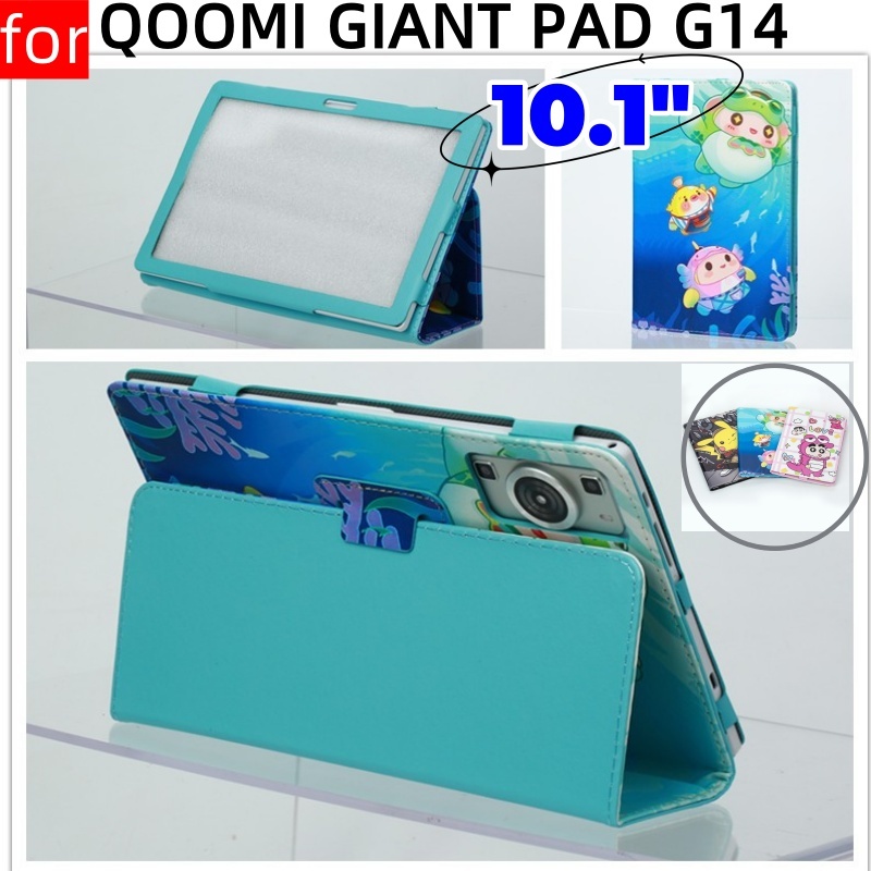 ปลอกแท็บเล็ตพีซีสําหรับ QOMOI GIANT PAD G14 10.1 นิ้วไฟแช็กทินเนอร์ซองหนัง PU Flip Stand Cover