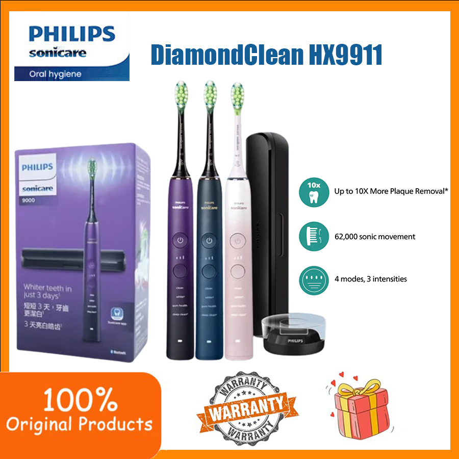 PHILIPS HX9911 Diamond electric toothbrush with intelligent sound wave vibration, three levels of in