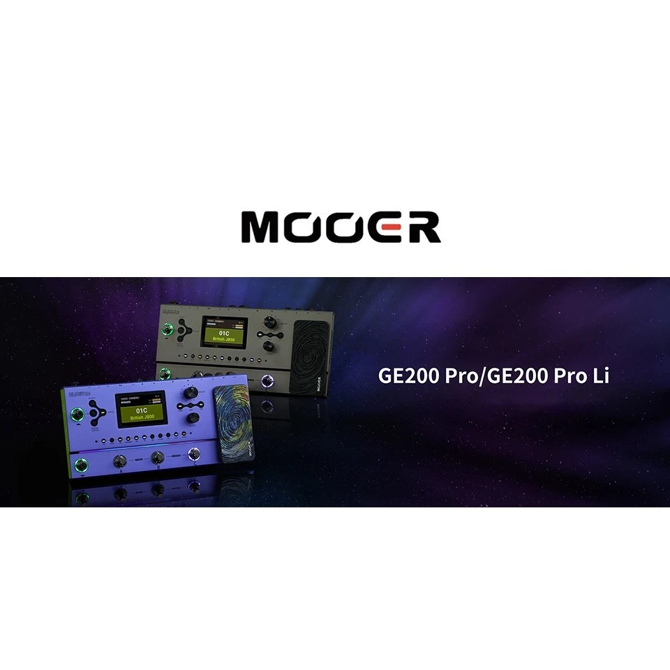 MOOER GE200 Pro / GE200 Pro Li อัจฉริยะ Multi Effects Amp Modelling Effects เหยียบแบตเตอรี่ลิเธียม I