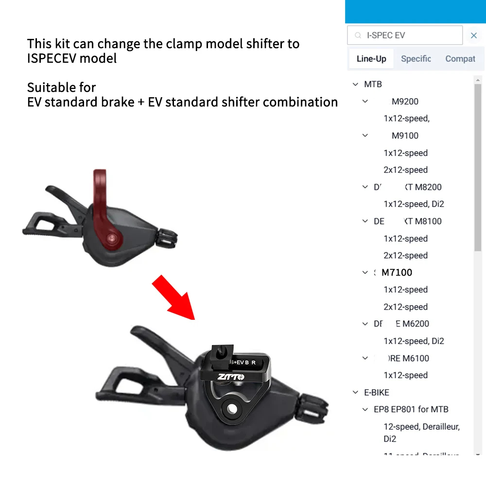 ชุดแปลง ZTTO สําหรับ MatchMaker เบรค Ispec EV Shifter อะแดปเตอร์ I-spec Mount Ispecev M7100 M6100 M5100 G2 รหัสคู่มือ — صورة 5