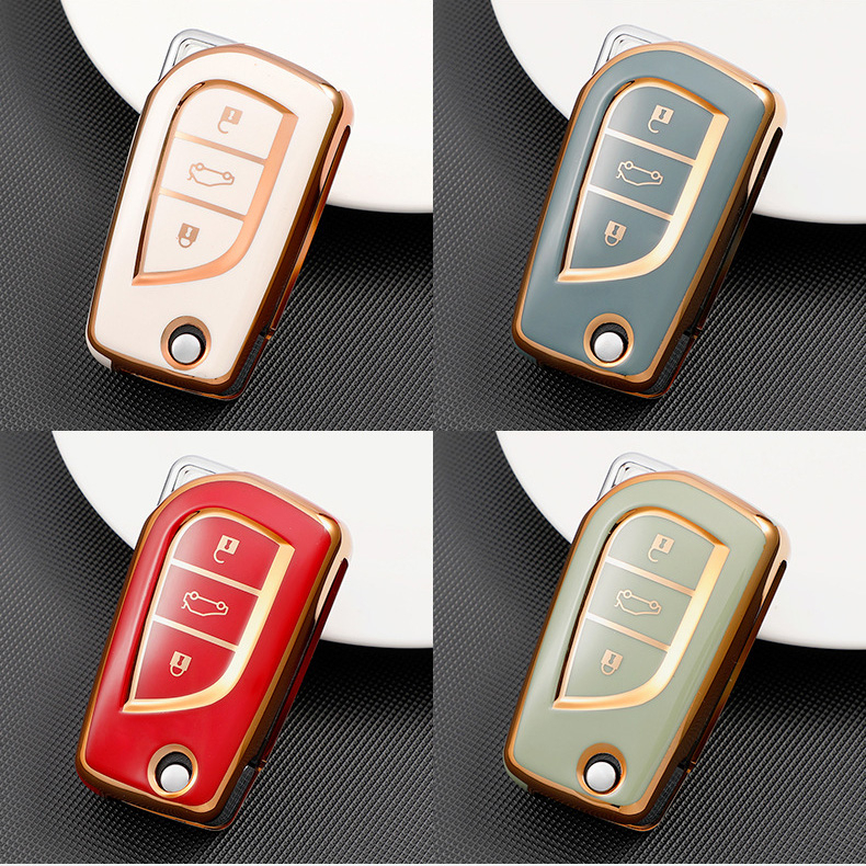 เคสกุญแจรถ Toyota Revo Altis Innova Hilux Auris Corolla Cross Yaris TPU พร้อมพวงกุญแจ