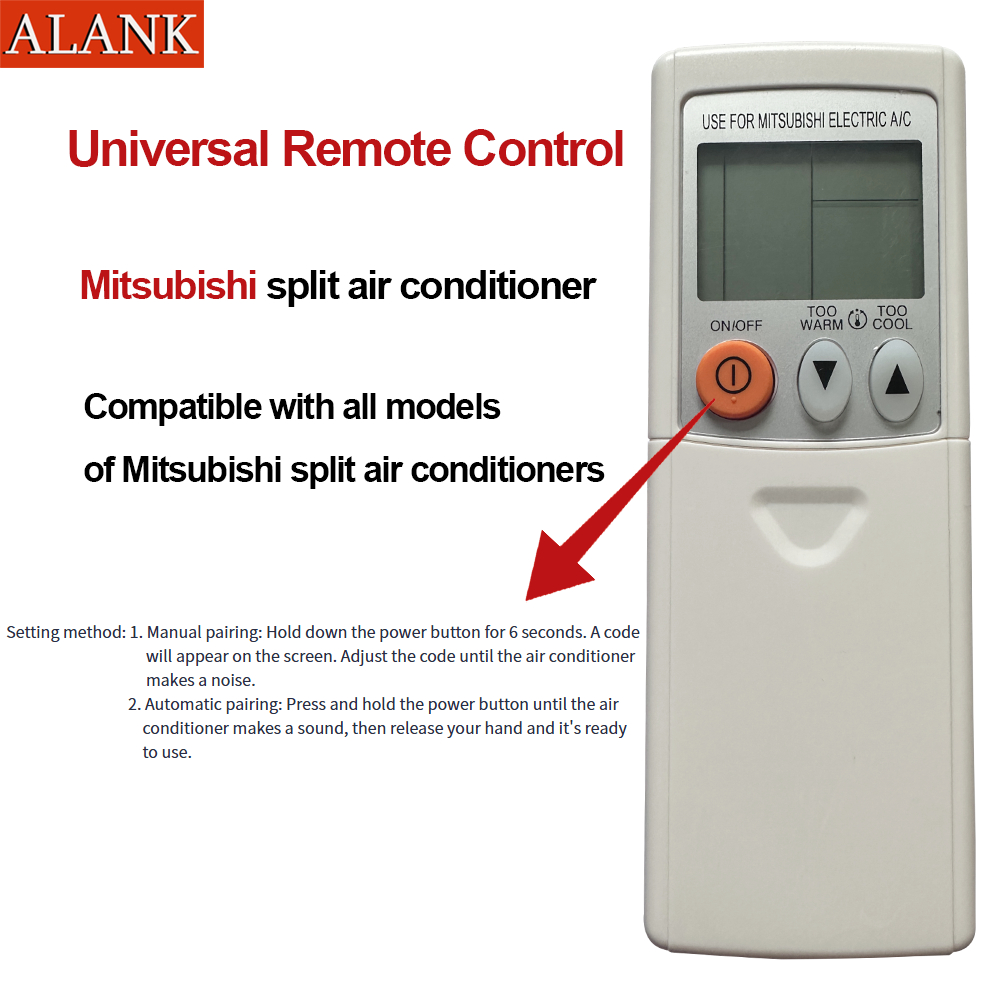 ALANK รีโมทสากล Remote รีโมทแอร์ Mitsubishi（ใช้งานได้เฉพาะแอร์แบบแยกส่วนทุกรุ่น）