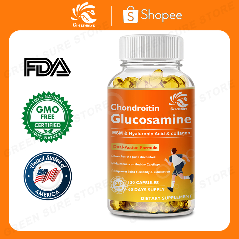 Glucosamine Chondroitin Support อาหารเสริมสุขภาพกระดูกร่วม - วิตามิน D3K2 MSM คอลลาเจน ขมิ้น