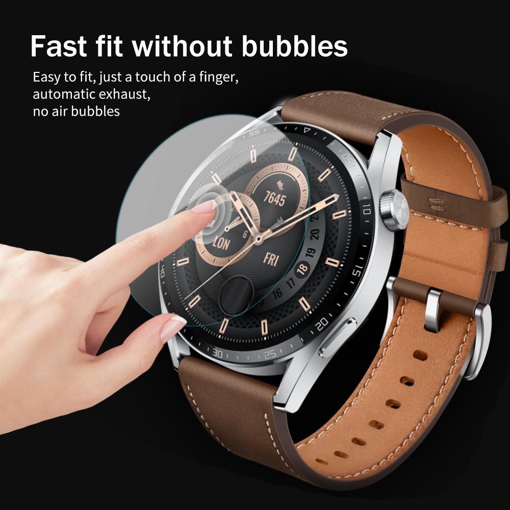 Hd ฟิล์มกระจกนิรภัย สําหรับ Huawei GT3 Pro / ฟิล์มนาฬิกา เต็มจอ ป้องกันรอยขีดข่วน ฟิล์มป้องกันลายนิ้วมือ - รูปที่ 7