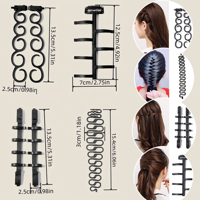 ขี้เกียจถักผมสิ่งประดิษฐ์สําหรับผู้หญิงผูกผมชุดปลากระดูกถักเปียร้านทําผมเครื่องมือถาดผมปุยผม