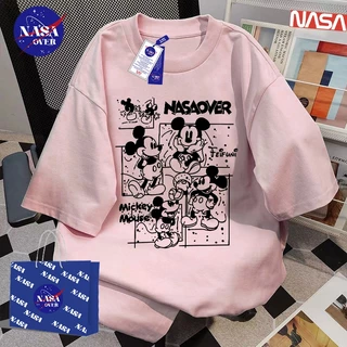 【พร้อมส่ง】🔥NASA ผ้าฝ้ายแท้100% แขนสั้น ทรงโอเวอร์ไซส์ คอกลม เสื้อ ใส่ได้ทั้งชายหญิง🐭ลายหนู เสื้อยืดYG449