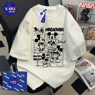 【พร้อมส่ง】🔥NASA ผ้าฝ้ายแท้100% แขนสั้น ทรงโอเวอร์ไซส์ คอกลม เสื้อ ใส่ได้ทั้งชายหญิง🐭ลายหนู เสื้อยืดYG449