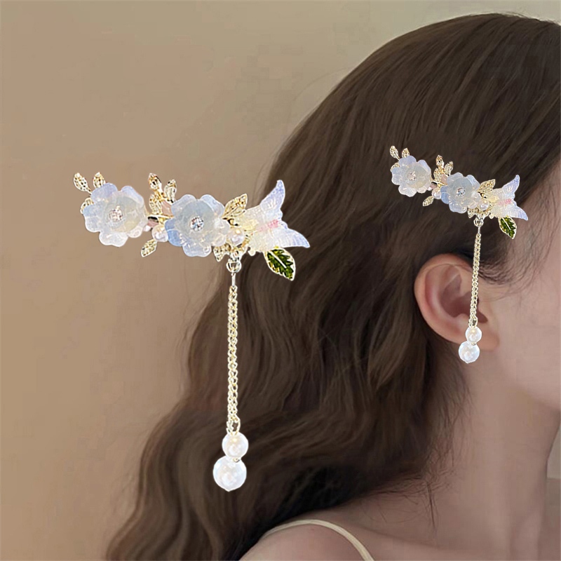 กิ๊บติดผมดอกไม้และผีเสื้อ สไตล์ใหม่อ่อนโยน สำหรับคลิปหน้าม้าและผมหัก