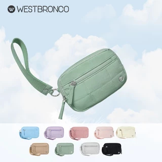 WESTBRONCO Wristlet Wallets สําหรับผู้หญิงไนลอน Quilted RFID กระเป๋าสตางค์ 3 กระเป๋าซิปสําหรับเดินทางผู้ถือบัตรเครดิตโทรศัพท์ Organizer