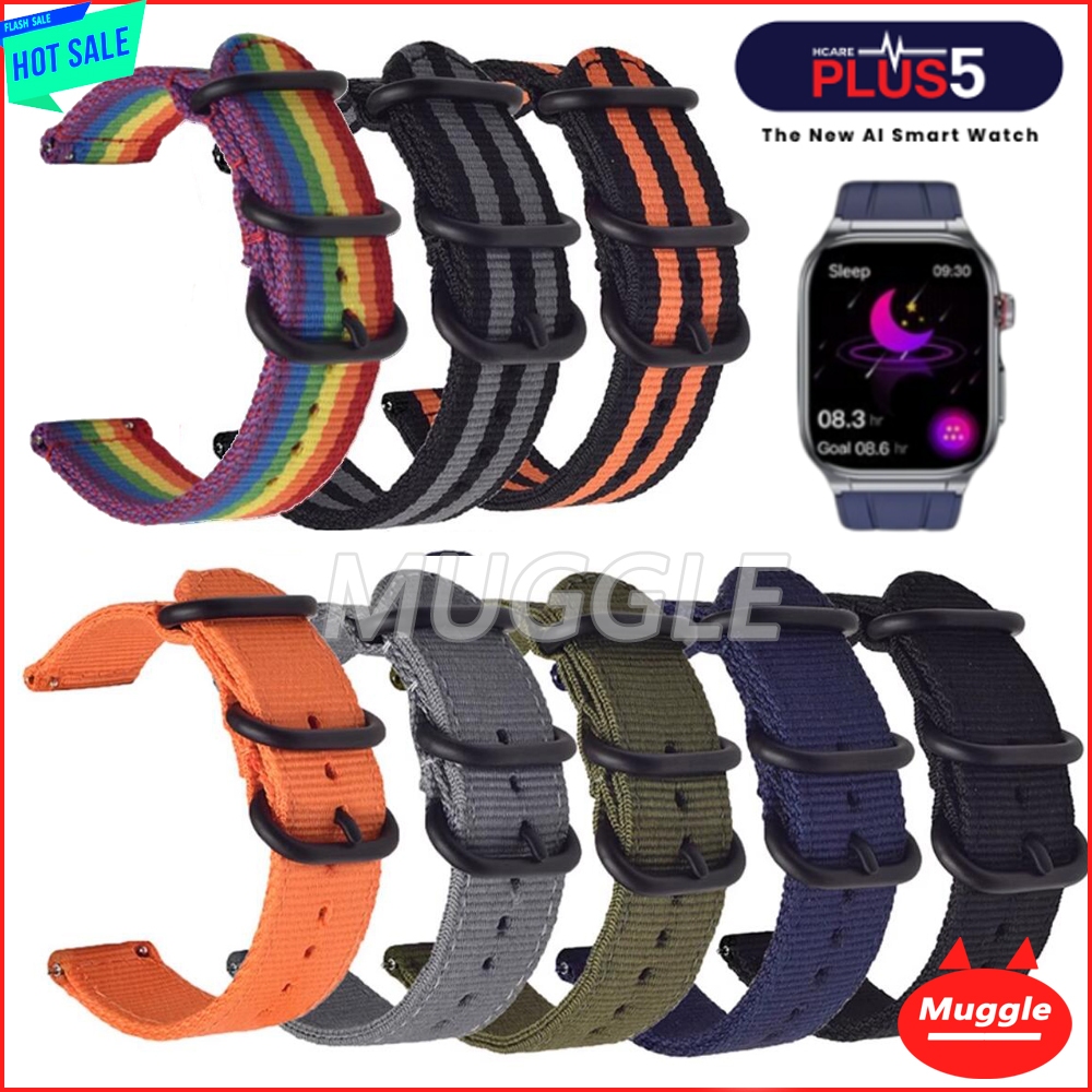 สาย Hcare Plus5 Hcare Plus 5 HCare Wise 3 Canvas Nylon สายผ้าทอ Hcare Plus 5 Wise 3 2 smartwatch เปล