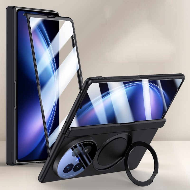 เคส Vivo X Fold5 สําหรับ Vivo X Fold 5 ที่วางแหวนหมุนแม่เหล็กความรู้สึกผิว PC รวมทุกอย่าง เคสโทรศัพท